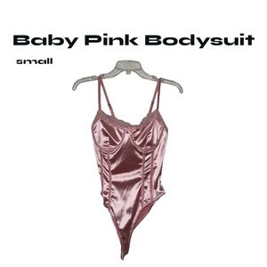 Forever 21 Satin Baby Pink Bodysuit